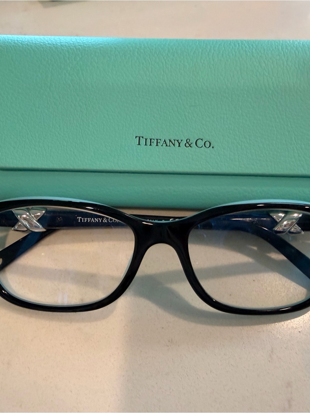 Tiffany & Co. Black Women's Acetate Eyeglass Frames with Silver Accents
